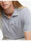 Embroidered Logo Short Sleeve Polo Shirt Grey - BRUNELLO CUCINELLI - BALAAN 6