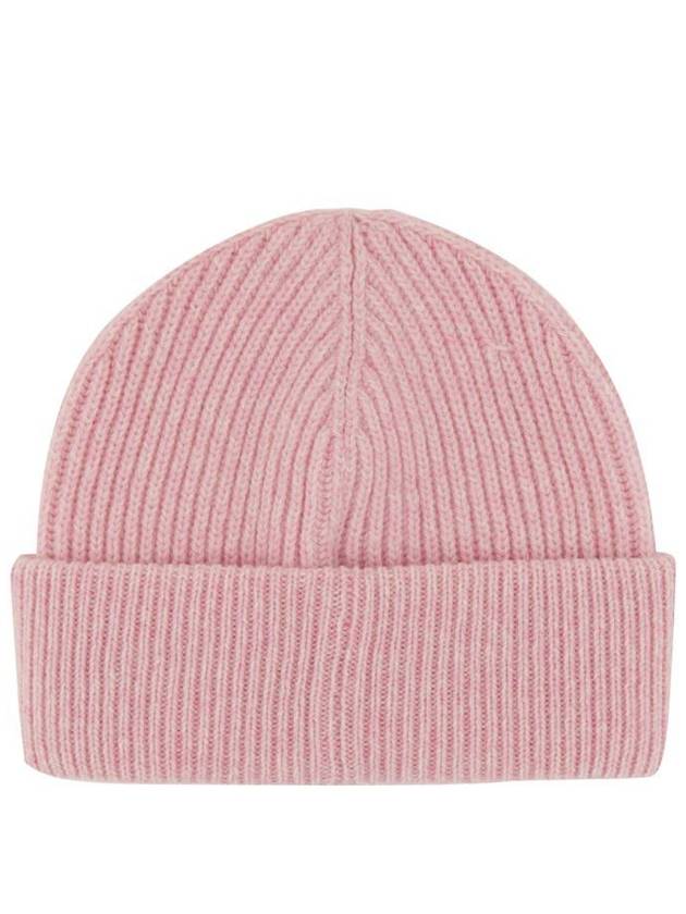 Rib Knit Wool Beanie Light Pink - GANNI - BALAAN 4