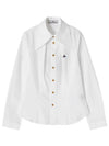 W Violin Logo Shirt White - VIVIENNE WESTWOOD - BALAAN 6