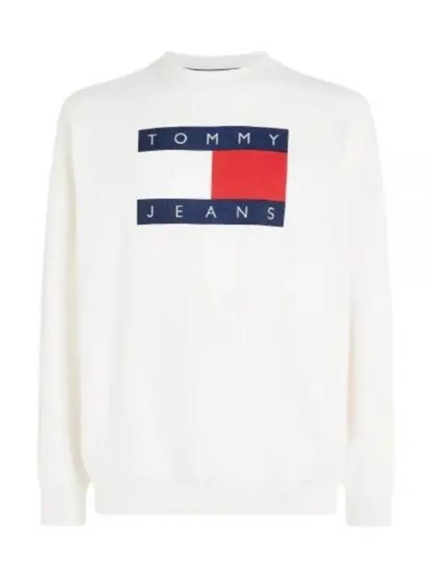 Flag Oversized Fit Sweatshirt Ancient White - TOMMY HILFIGER - BALAAN 2