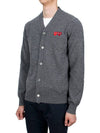 Double Heart V-neck Cardigan Grey - COMME DES GARCONS - BALAAN 5