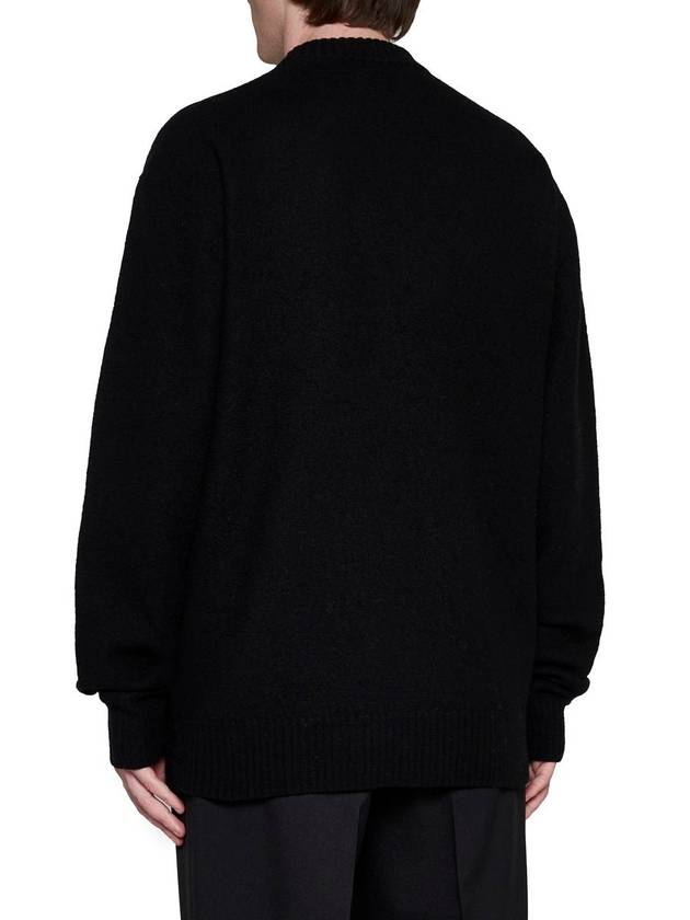 Crewneck Wool Knit Top Black - JIL SANDER - BALAAN 5