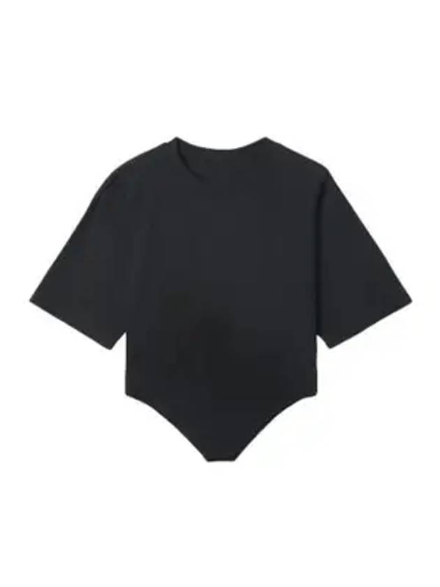 Women's Triangle Hem Cotton Short Sleeve T-Shirt Black - MAISON MARGIELA - BALAAN 1