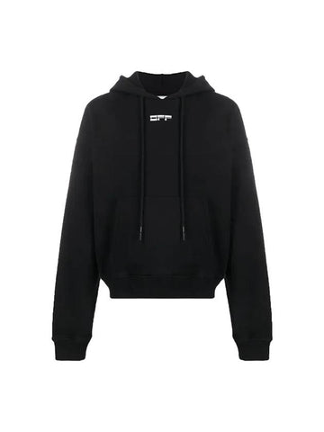 Mask Face Overfit Logo Hoodie Black - OFF WHITE - BALAAN 1