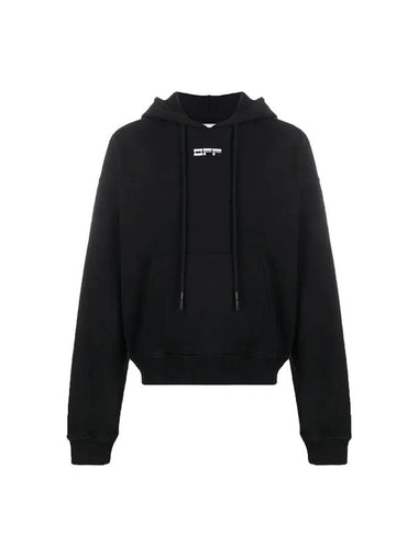 Mask Face Overfit Logo Hoodie Black - OFF WHITE - BALAAN 1