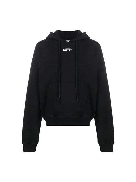 mask face overfit logo hoodie black - OFF WHITE - BALAAN 1