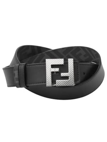 Square FF Buckle Reversible Leather Belt Black - FENDI - BALAAN 2