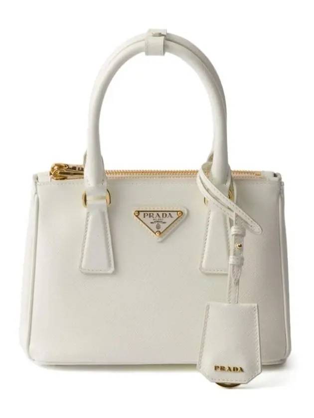 Galleria Patent Saffiano Leather Mini Bag White - PRADA - BALAAN 1