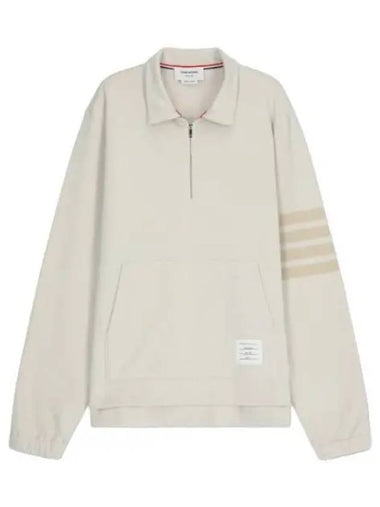 diagonal zip up knit beige - THOM BROWNE - BALAAN 1