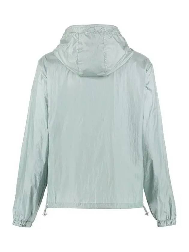 1B00007 595Q3 715 JOUQUET Silver logo patch hooded jacket emerald women’s jacket - MONCLER - BALAAN 3