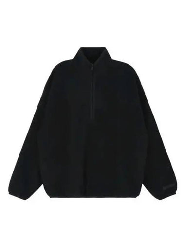 FEAR OF GOD ESSENTIALS Brushed Half Zip Pullover Black - FEAR OF GOD ESSENTIALS - BALAAN 1