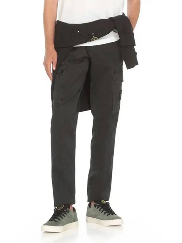 Compass Badge Cargo Straight Pants Black - STONE ISLAND - BALAAN 2