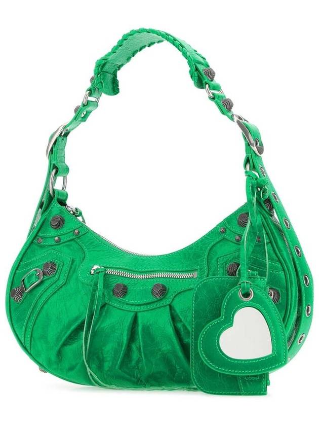 Le Cagole Small Leather Shoulder Bag Green - BALENCIAGA - BALAAN 3