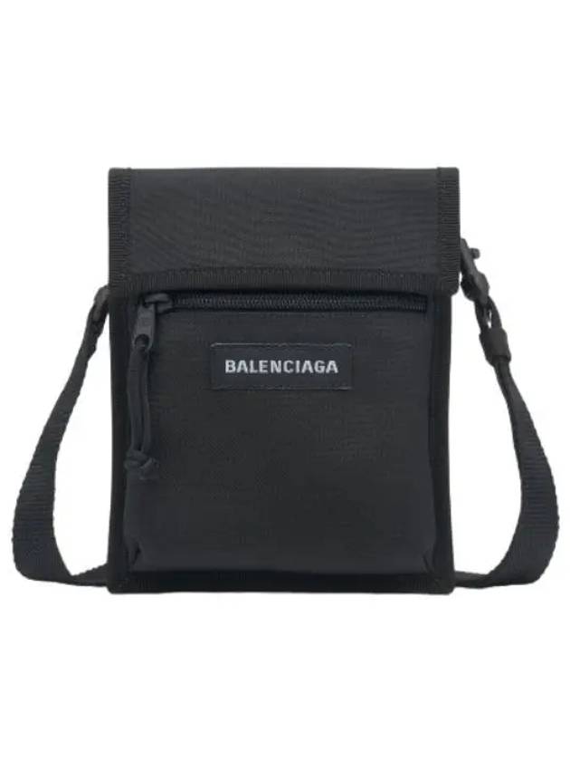 Small Logo Patch Explorer Crossbody Black Bag - BALENCIAGA - BALAAN 1