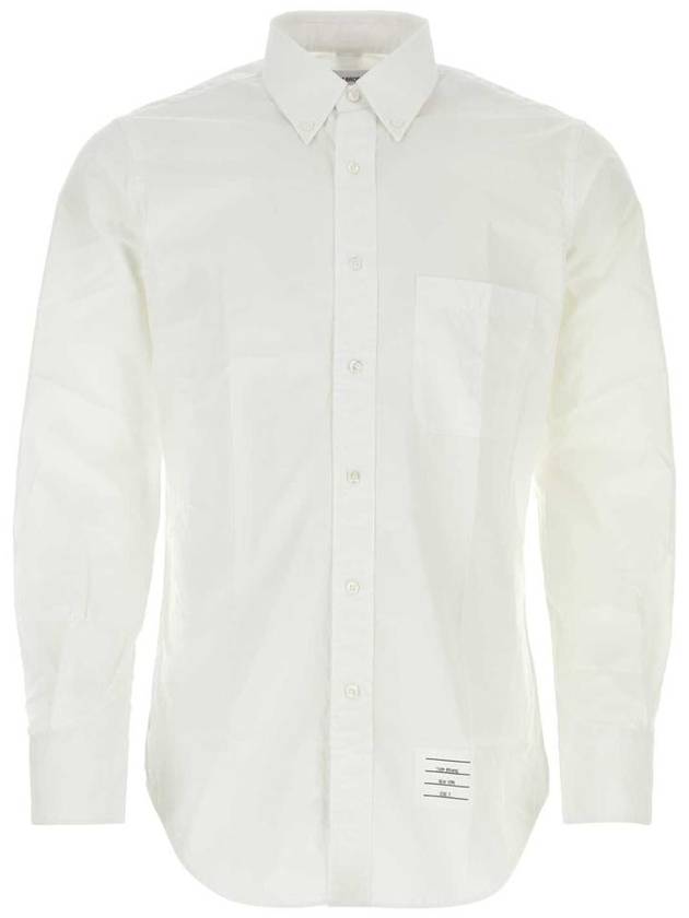 24FW Long Sleeve Shirt MWL001A03113 100 White - THOM BROWNE - BALAAN 2