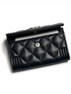 Boy  Flap Card Holder Grained Calfskin Ruthenium Black - CHANEL - BALAAN 4