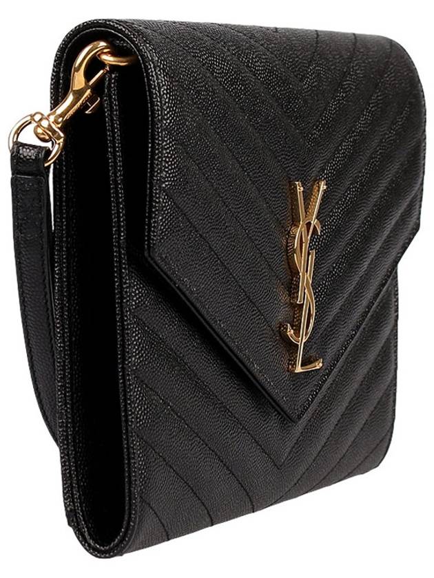 Grain De Poudre Cassandre Clutch Bag Black - SAINT LAURENT - BALAAN 4