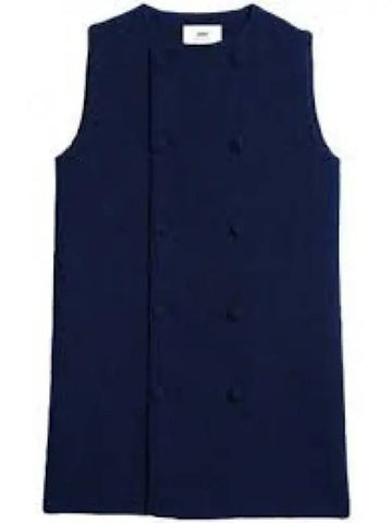 FDR105WV0 001 Double Mini One Piece Navy 1234985 - AMI - BALAAN 1