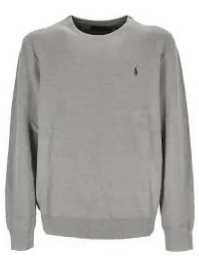 Logo embroidered crew neck knit top gray - POLO RALPH LAUREN - BALAAN 2