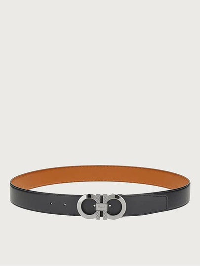 Reversible Leather Belt Black - SALVATORE FERRAGAMO - BALAAN 2