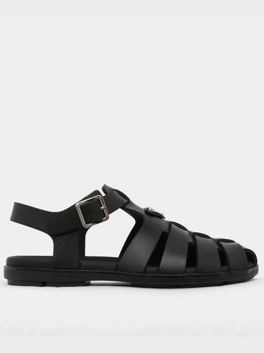 Triangle Logo Fisherman Rubber Sandals Black - PRADA - BALAAN 2