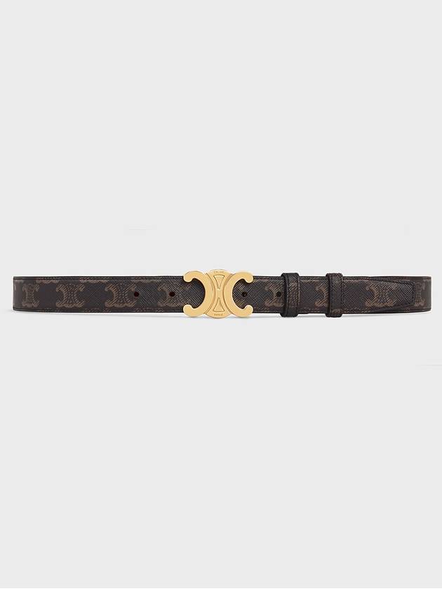 Monogram Triomphe Buckle Medium Leather Belt Tan - CELINE - BALAAN 3