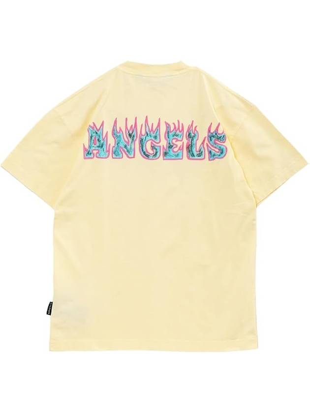 Flames T-Shirt White Purple PMAA072S23JER0060137 - PALM ANGELS - BALAAN 3