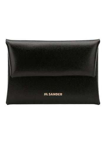 Gold Logo Bifold Card Wallet Black - JIL SANDER - BALAAN 1