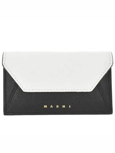 Logo Saffiano Card Wallet White - MARNI - BALAAN 1