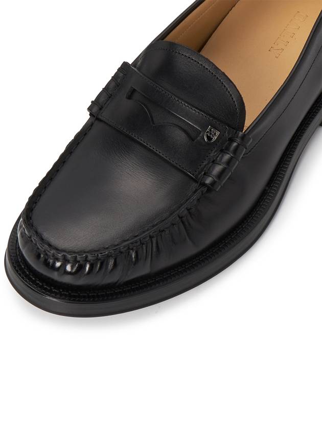 Men's ROODY Leather Loafers Black - BALLY - BALAAN 8