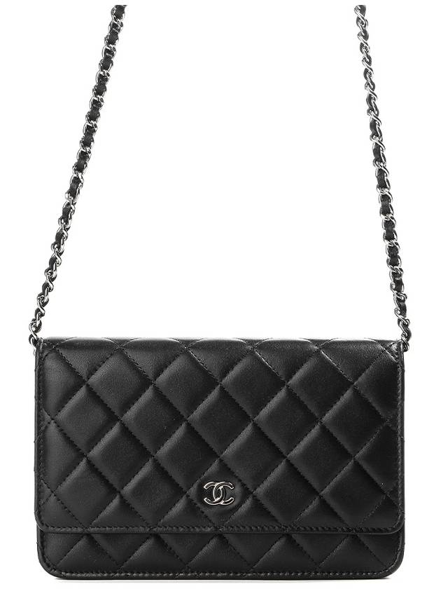 Classic WOC Lambskin Silver Cross Bag Black - CHANEL - BALAAN 2