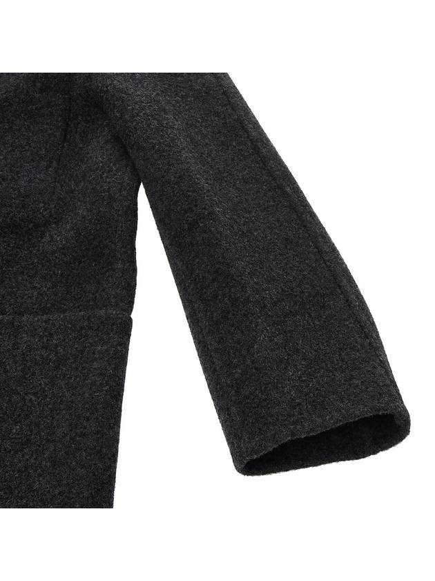 Wool Single Coat Dark Grey - AMI - BALAAN 6