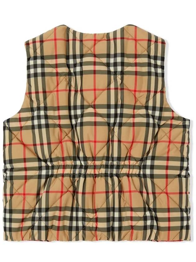 Kids Logo Vintage Check Quilted Vest Beige - BURBERRY - BALAAN 4