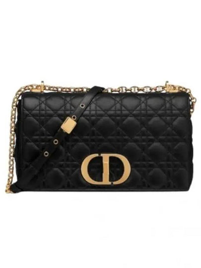 Caro Supple Cannage Calfskin Large Cross Bag Black - DIOR - BALAAN 2