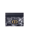 30 Montaine Freesia Card Holder Blue Toile de Jouy Reverse Jacquard S2152UNJR M928 - DIOR - BALAAN 1