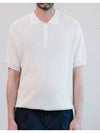 3 button polo collar knit IVORY - BLACKBROWN - BALAAN 2