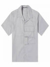 Metropolis Gabardine Short Sleeve Shirt Grey - CP COMPANY - BALAAN 2