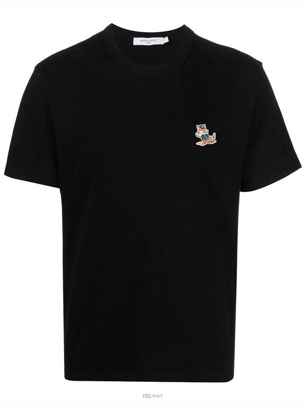 Dressed Fox Patch Classic Short Sleeve T-Shirt Black - MAISON KITSUNE - BALAAN 2