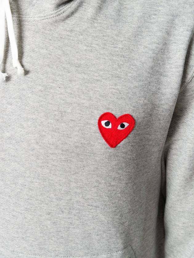 Hooded Sweatshirt Gray Red Heart Waffen Hoodie P1T170 AZ T170 051 1 - COMME DES GARCONS - BALAAN 4