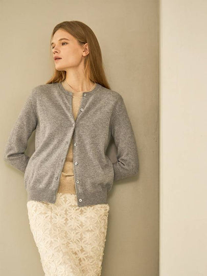 Button Up Cashmere Cardigan Grey - CALLAITE - BALAAN 2