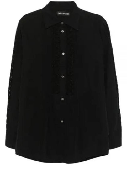 Sincere Pleated Kitchen Weave Shirt Black - OUR LEGACY - BALAAN 2