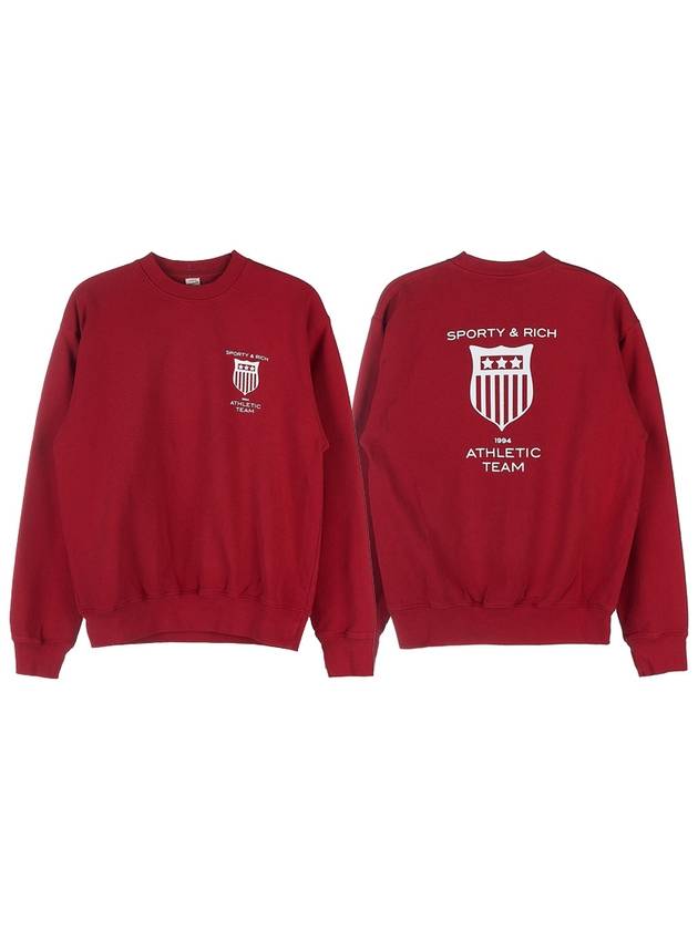 Athletic team sweatshirt ATHLETIC TEAM CREWNECK RUBY WHITE - SPORTY & RICH - BALAAN 1