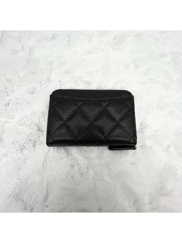 Classic Zipped Coin Purse Grained Calfskin & Gold Black - CHANEL - BALAAN 3