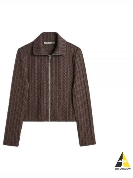 24 ss Slim Zipper Cardigan W2246SI Indulgent Choco Cable Jacquard B0111082201 - OUR LEGACY - BALAAN 2