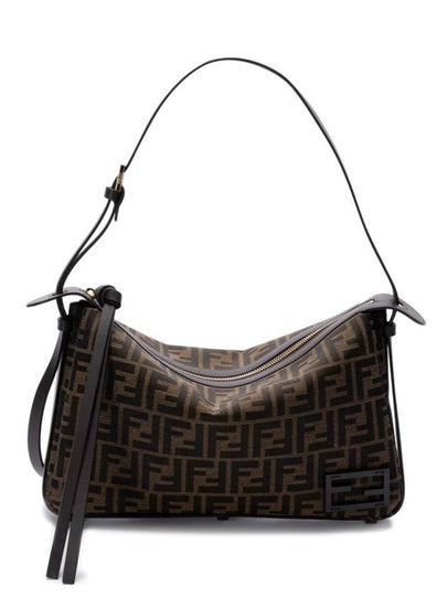 FF Jacquard Shoulder Bag Brown - FENDI - BALAAN 2