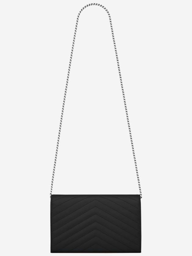 Cassandre Matelasse Chain Cross Bag In Grain de Poudre Embossed Leather Black - SAINT LAURENT - BALAAN 5