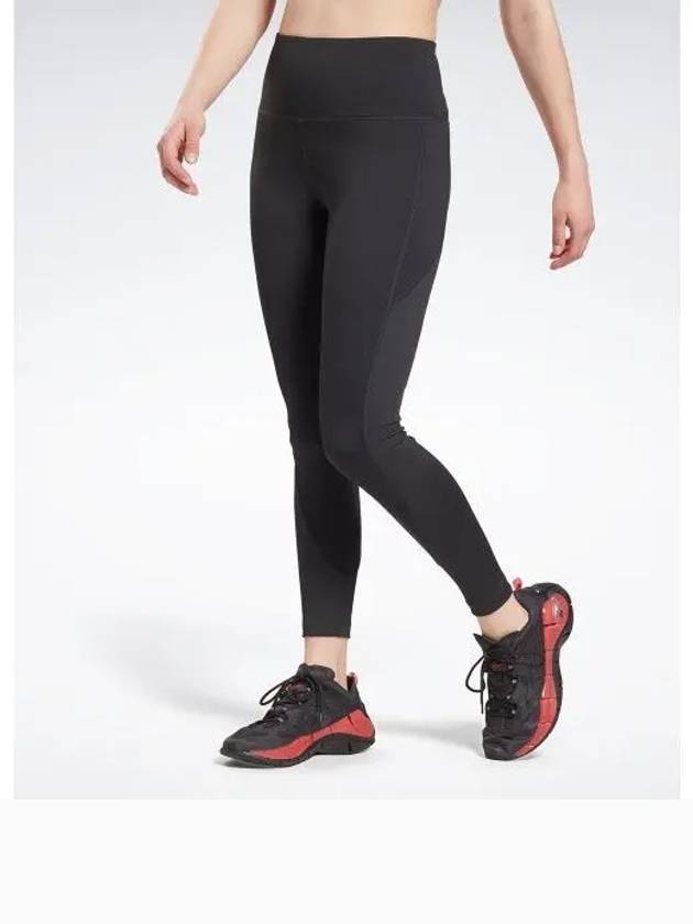 WOR Rib High Rise Leggings Black GR9507 - REEBOK - BALAAN 1