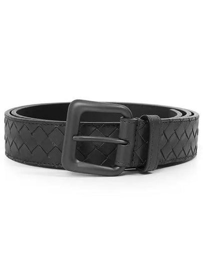 Intrecciato Leather Belt Black - BOTTEGA VENETA - BALAAN 2