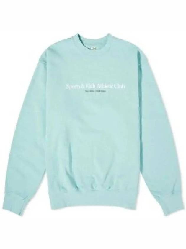 Athletic Club Crew Neck Sweatshirt Aqua White - SPORTY & RICH - BALAAN 2