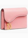 Saddle Bloom Goatskin Flap Card Wallet Light Pink - DIOR - BALAAN 3